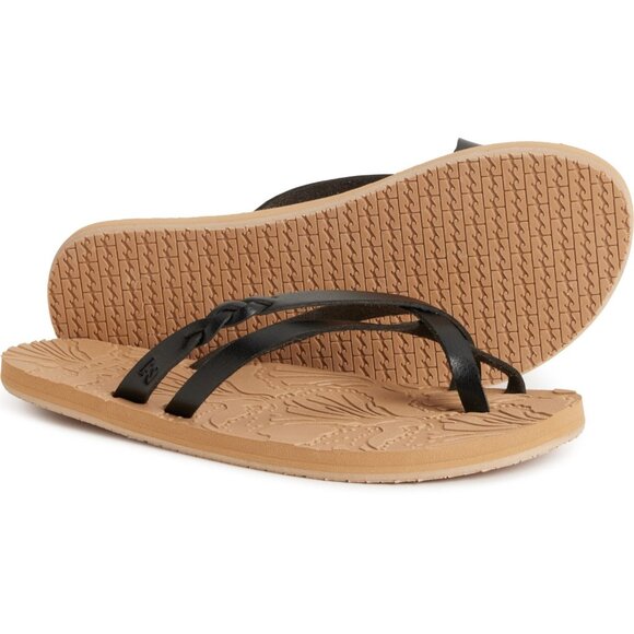 NEW Billabong June Flip Flops For Women in black 253 - Picture 2 of 5